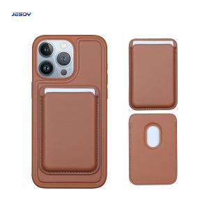 China Custom Leather Magnetic Card Holder Wallet Shockproof For IPhone Samsung factory