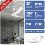 OEM 64 Inch 35W Plastic Ceiling Fan Low Voltage Big Air Flow