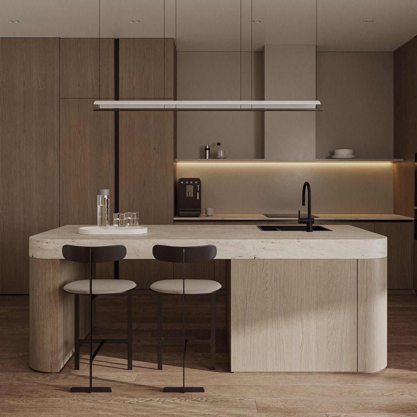 Particleboard MDF Plywood Solid Wood With Acyclic Lacquer Matt High Gloss PVC PET Melamine Finished Kitchen Cabinet Complete Set