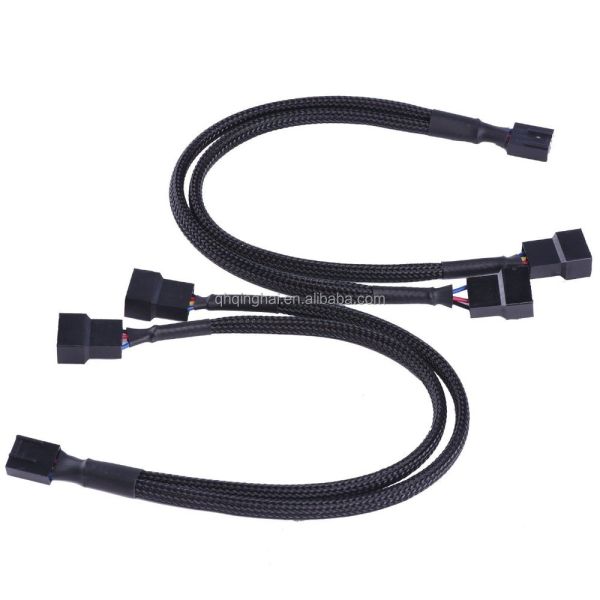 China 4Pin Computer PC Fan Power Cable Y-Splitter Connector Adapter 4-Pin to 2x 4-Pin factory