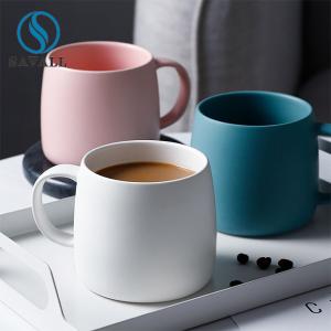 China EU Takeaway Fast Food Blue Pink Colored Ceramic Mugs OEM factory