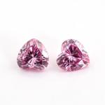 Custom Princess Cut Pink Loose Moissanite Diamonds Heart Lab Created