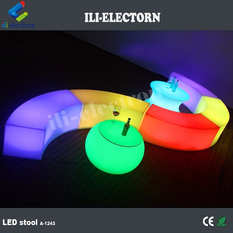 Color Changing LED Glow Furniture , Rechargeable LED Lounge Chair OEM