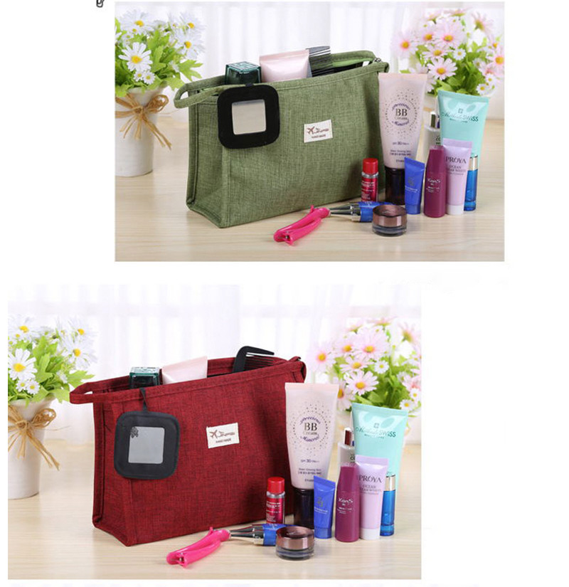 Zipper Private Label Plain Polyester Cosmetic Bag For Travel