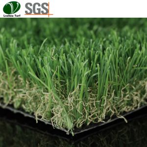 China Decorative Plastic Lawn Grass Sbr or Pu Backing Glue 18900 Stitches Every Sqm factory
