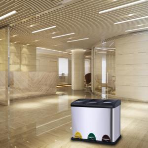 China 24L Anti Fingerprint Compartment Trash Can With Pedal factory