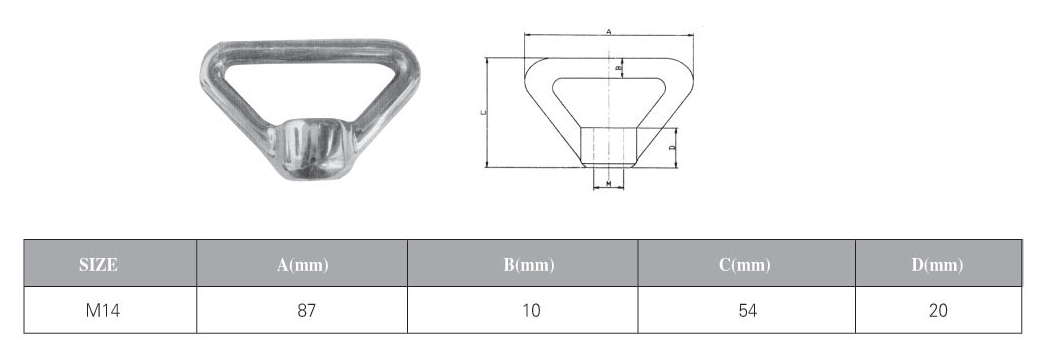 Silvery DIN Standard Stainless Steel Triangle Lifting Nuts for Riggings Durable Design