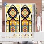 Villa Farmhouse Stained Glass Custom Size Circular Traditional