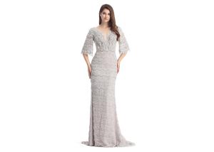 China Fishtail Long Ladies Evening Dresses V - Neck Anti Wrinkle And Eco Friendly factory