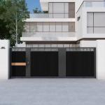 Outside Decoration Black Entrance Double Stainless Steel Door Wrought Iron