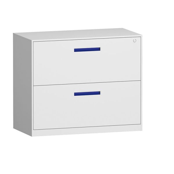China KD Structure Letter Size Vertical Metal File Cabinets 12mm Edge Lateral 2 Drawer factory