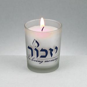 China 100% paraffin wax unscented memorial glass candle burns for 26 hours with printed label factory
