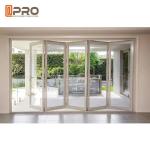 Aluminum Accordion Toughened Layer Tempered Double Glass Door With Argon Gas