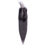 2 X 6 Middle Part Closure Virgin Human Hair Extensions Straight Swiss Lace