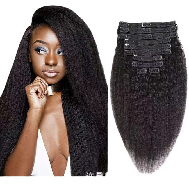 Kinky Curly Drawstring Clip In Afro Weave Hair Extensions African American OEM