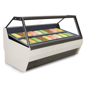 China 20 Pans Hard Ice Cream Freezer With Back Sliding Door factory