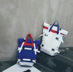 Contrast color roll mouth portable travel backpack European and American large