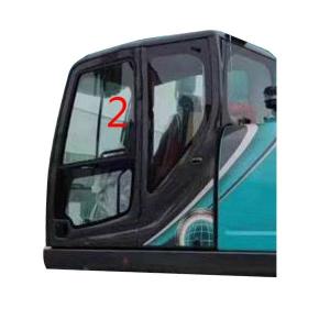 China 4mm Left Side Windshield Tempered Glass KOBELCO Excavator Cab Glass factory