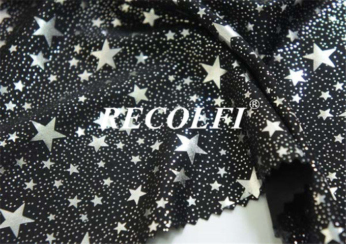 Silver Foil Knit Activewear Nylon Spandex Fabric Moisture Wicking Fast Dry