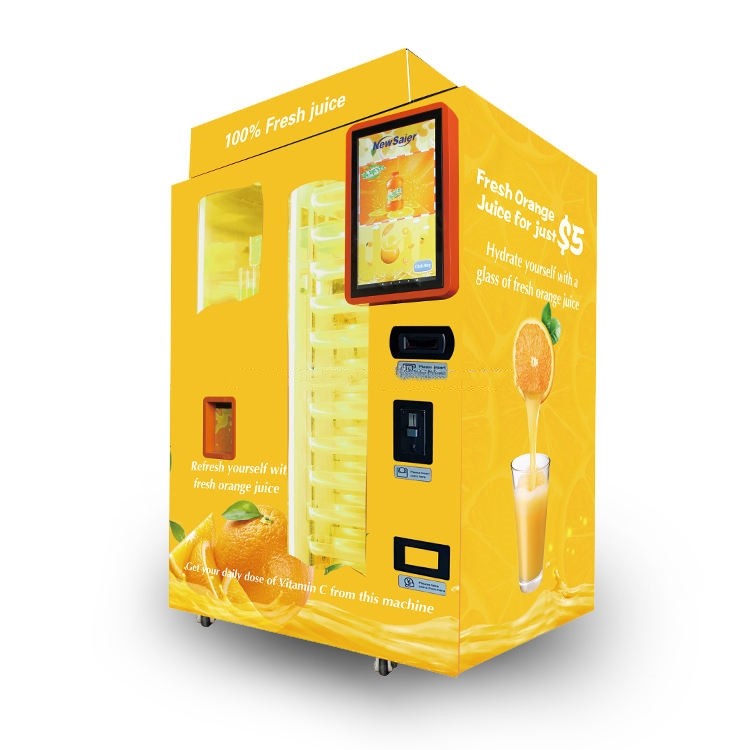 New Design Ice Orange Juice Making Vending Machine With Credit Card Payment