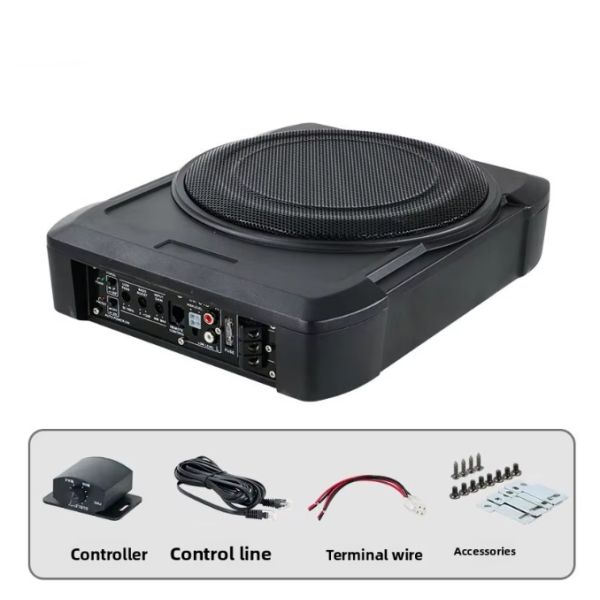 New 8-Inch Ultra-Thin Car Subwoofer Amplifier Active High-Power Audio System Modified Cannon 12V 600W Subwoofer Car Audio System