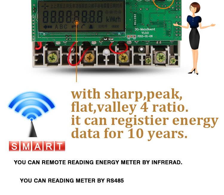 Three Phase Din Rail Small Power Meter Digital Electric Meter