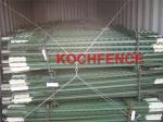 Studded 6ft Green Painted Use Steel Fence Posts For Wood Fences / Garden