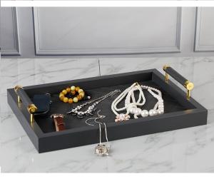 China Antique Design Decorative 80mm Leather Display Tray For Hotel factory