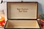 Engraved Wood Memory Pet Gift Boxes Pet Portrait Box 9.5x5.5x3.5 in