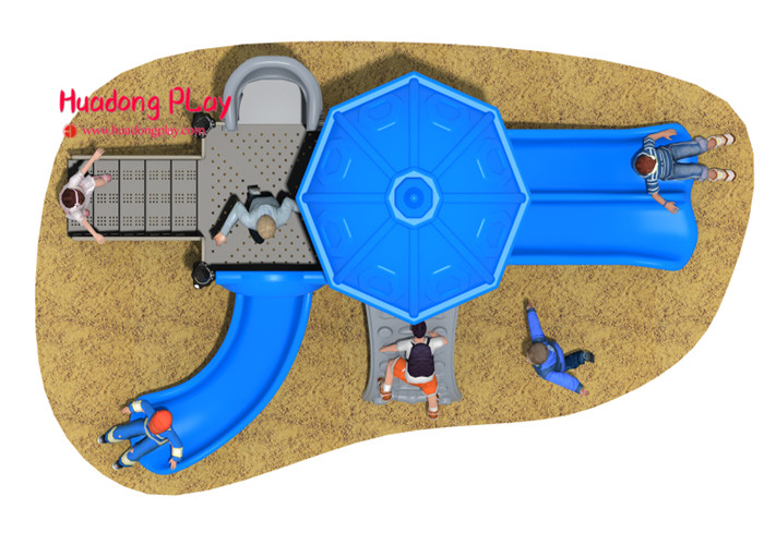 Castle Outlook Outdoor Playground Slides 510*320*390cm Innovative Design