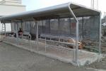 Safety Artistic Stainless Steel Bus Shelter With Seats / Garbage Bins / Line