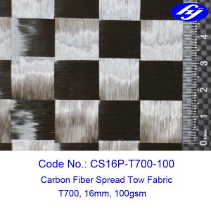 China Ultralight Toray 12k Carbon Fiber T700 / 16MM Wide 100GSM Large Tow Carbon Fiber factory