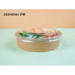 China ZIFEI Biodegradable Disposable Brown Bowls With Plastic Lids on sale