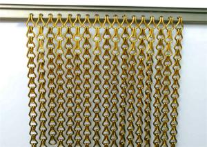 China Gold Aluminum Decorative Wire Mesh 3m Width Metal Chain Fly Curtain factory