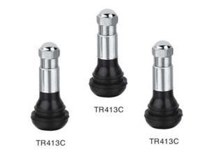 China Tubeless Tyre Valve Stem Chrome Sleeve And Cap TR413C Brass Stem For Passenger Car factory