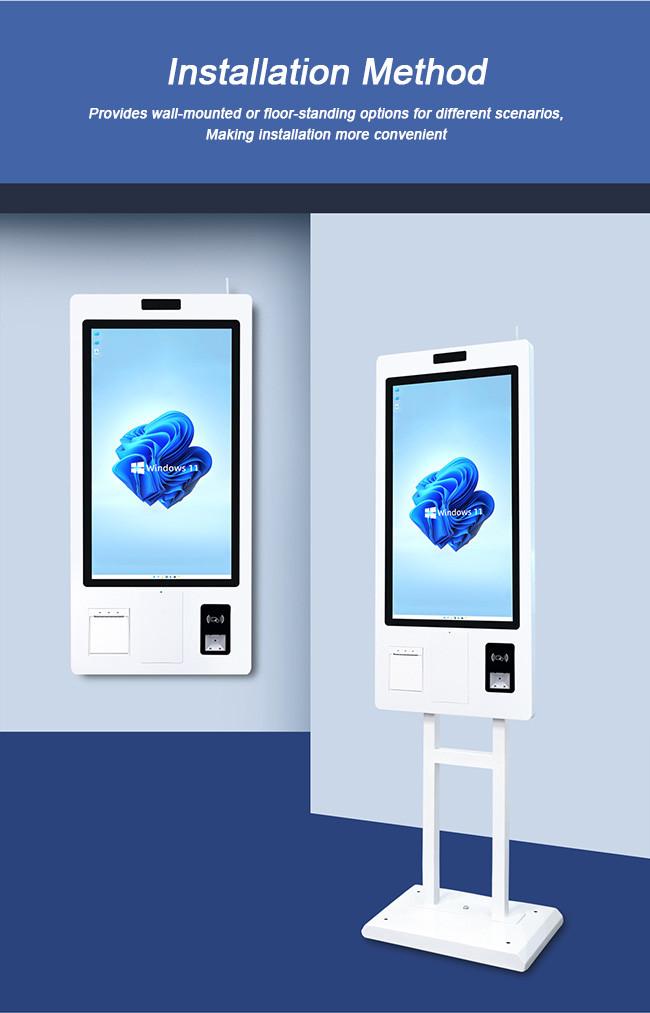 OEM ODM Self Ordering Kiosk 32in Interactive Self Service Kiosk Fast Food