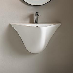 China Modern Ceramic Bathroom Basin Wall Mounted Seamless One Piece factory