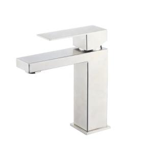 China Environmental Sanitation Brushed Hot And Cold Basin Mixer Dirty Resistant factory