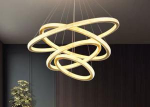 China Size 40x60x80x100cm Clear Gold Color LED Ring Ceiling Light For Hotel Hall factory