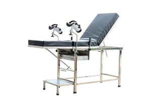 China Stainless Steel Gynecology Examination Bed With Foot Stool factory