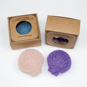China 100% Natural Organic Shell Shaped Sponge Konjac Shower Sponge For Face factory