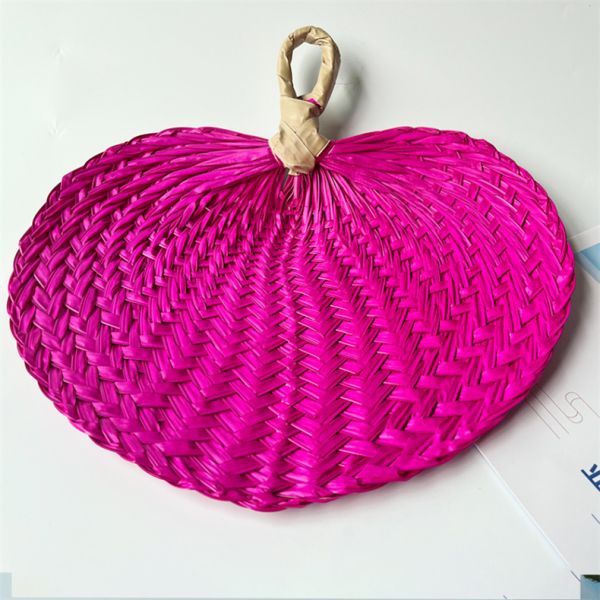 Y-Z High Quality Handmade Vintage Summer Creative Bohemian Palm Leaf Cool Fans Bamboo Cattail Leaf Hand Fan for Wedding