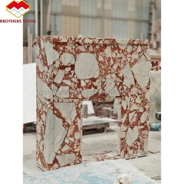 Modern Italian Style Marble Fireplace Mantel Indoor Decorative Stone Fireplace in Granite