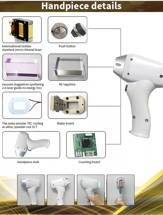 Soprano Ice Platinum 808nm Diode Laser Hair Removal Machine with 800W Laser Power and Sapphire Contact Cooling