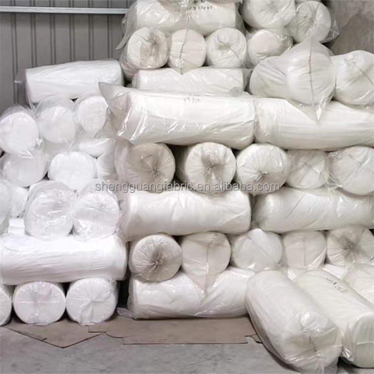 100%polyester knitted 4 way stretch unbleached grey fabric