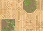 Bamboo And Tree Geometric Printing Chinese Style Wallpaper Simulated Wood Grain