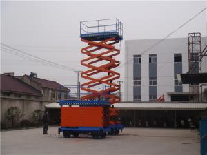 China Portable Mobile Scissor Lift Electric Lifting Equipment Full Handrail Protection factory