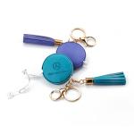 Leather Covered Elegant Personalised Sewing Tape Measure With Tassel Keychain