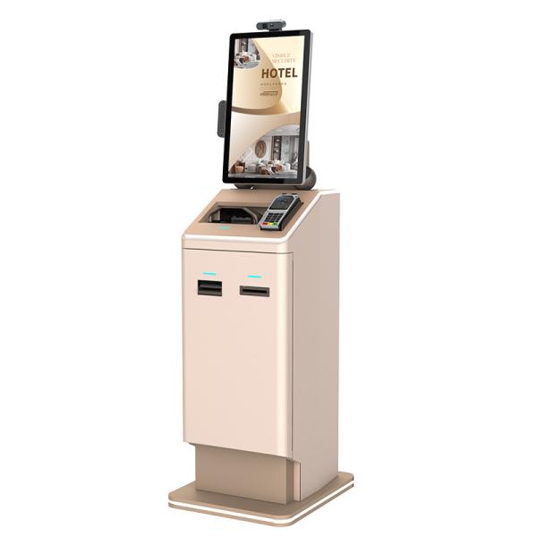 Hotel Airport Self Service Kiosk With Touch Screen POS Cash Payment Receipt