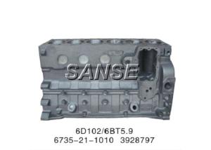 China Excavator Engine Parts 6BT5.9 / 6D102 Diesel Cylinder Block 6735-21-1010 3928797 factory
